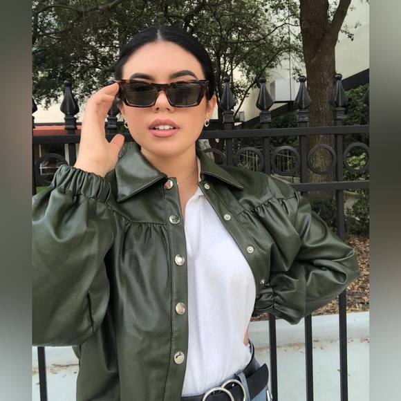 MAJORELLE Jackets & Blazers - Revolve Majorelle Kai silver button closure Jacket in Olive‎ Green